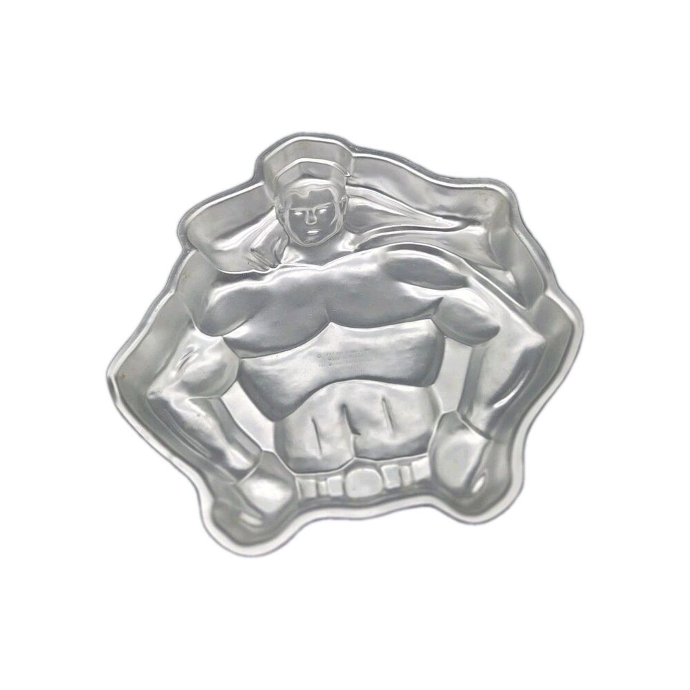 Vintage Wilton Superman Cake Pan 1977 DC Comics Aluminum Mold 502-1212